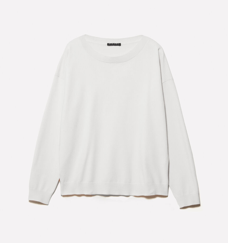 Maglia con scollo a barca bianco panna - null - Grigio Chiaro | Sisley image number 6